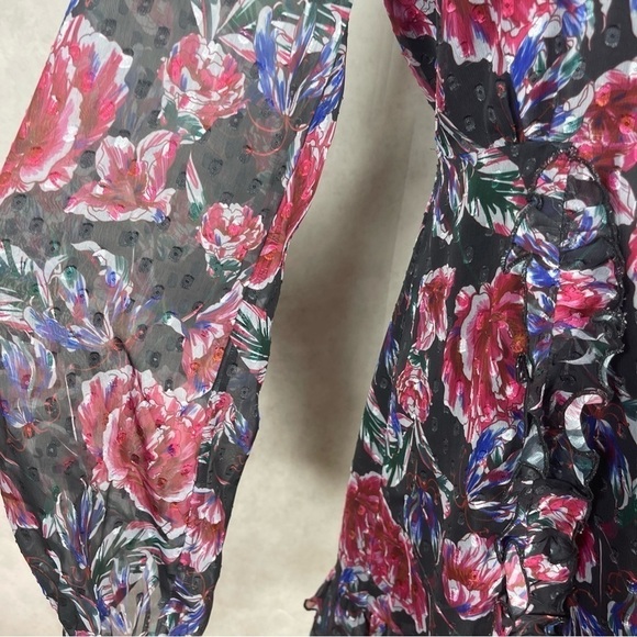 La Maison Talulah Ardour Mini Chiffon Dress In Midnight Rose Women's Size M - Picture 4 of 11